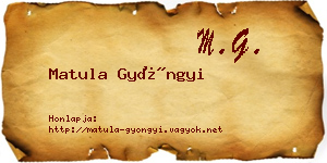 Matula Gyöngyi névjegykártya