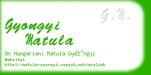 gyongyi matula business card